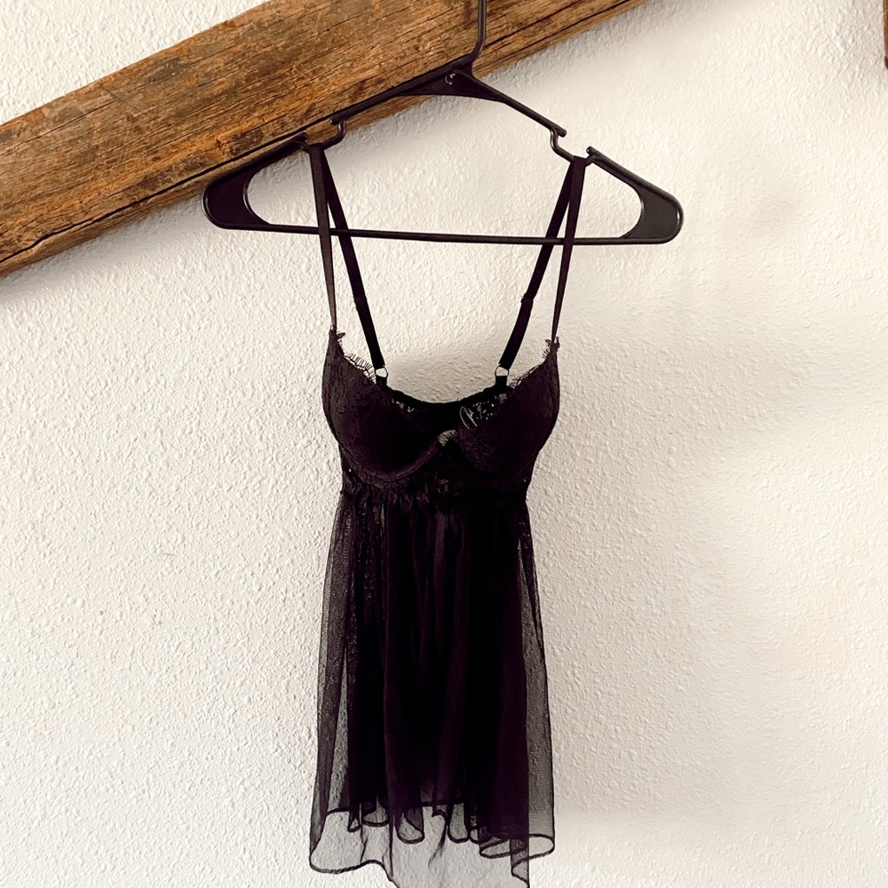 NWT Victoria’s Secret Black Lace Lingerie 32 D